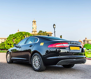 Jaguar XJ rear prespective view