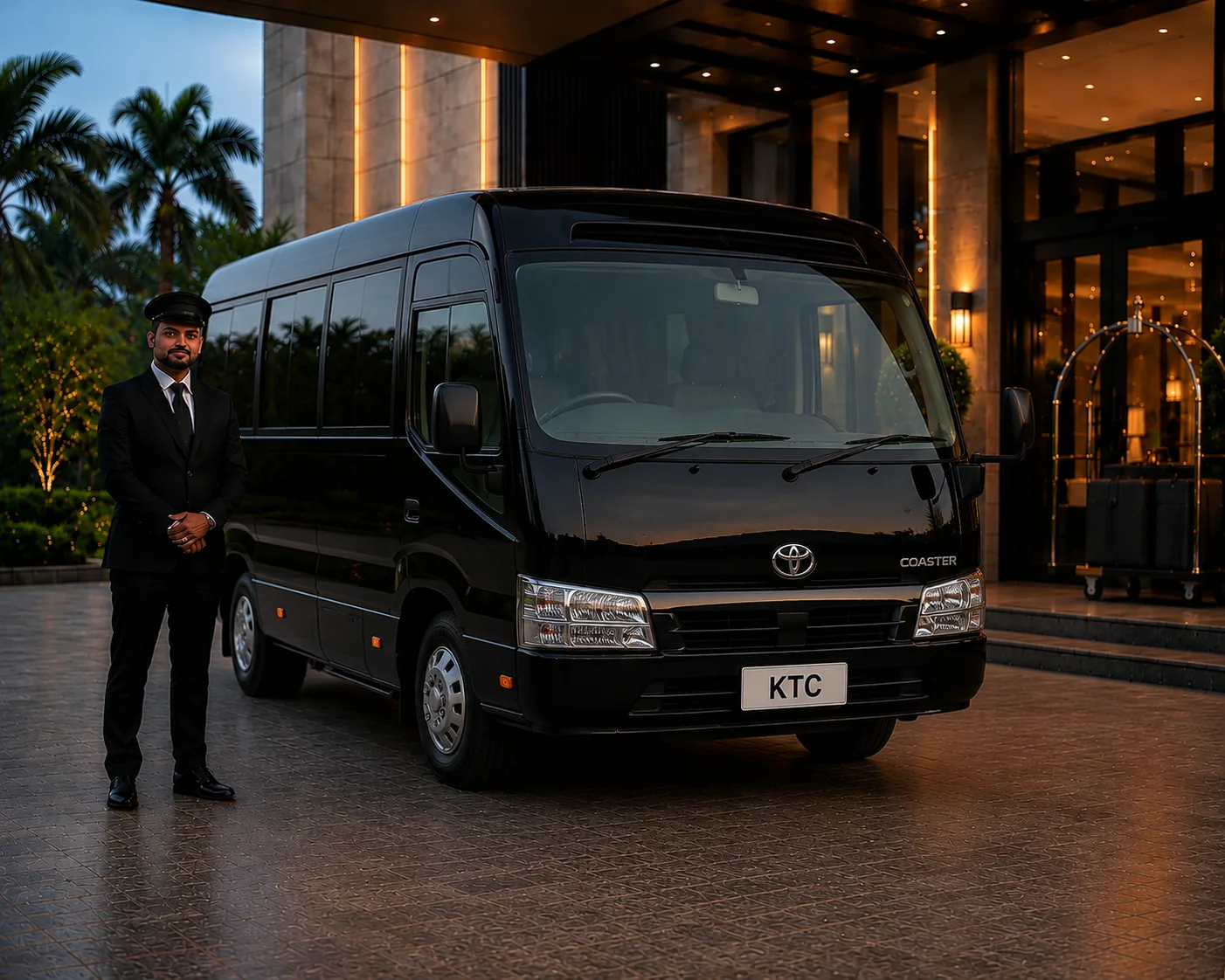 Toyota Coaster rental with chauffeur - KTC India