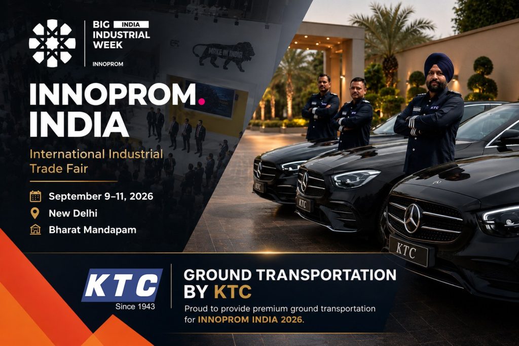 KTC chauffeurs and fleet — official ground transportation for INNOPROM India 2026, Big Industrial Week, 9-11 September, Bharat Mandapam New Delhi
