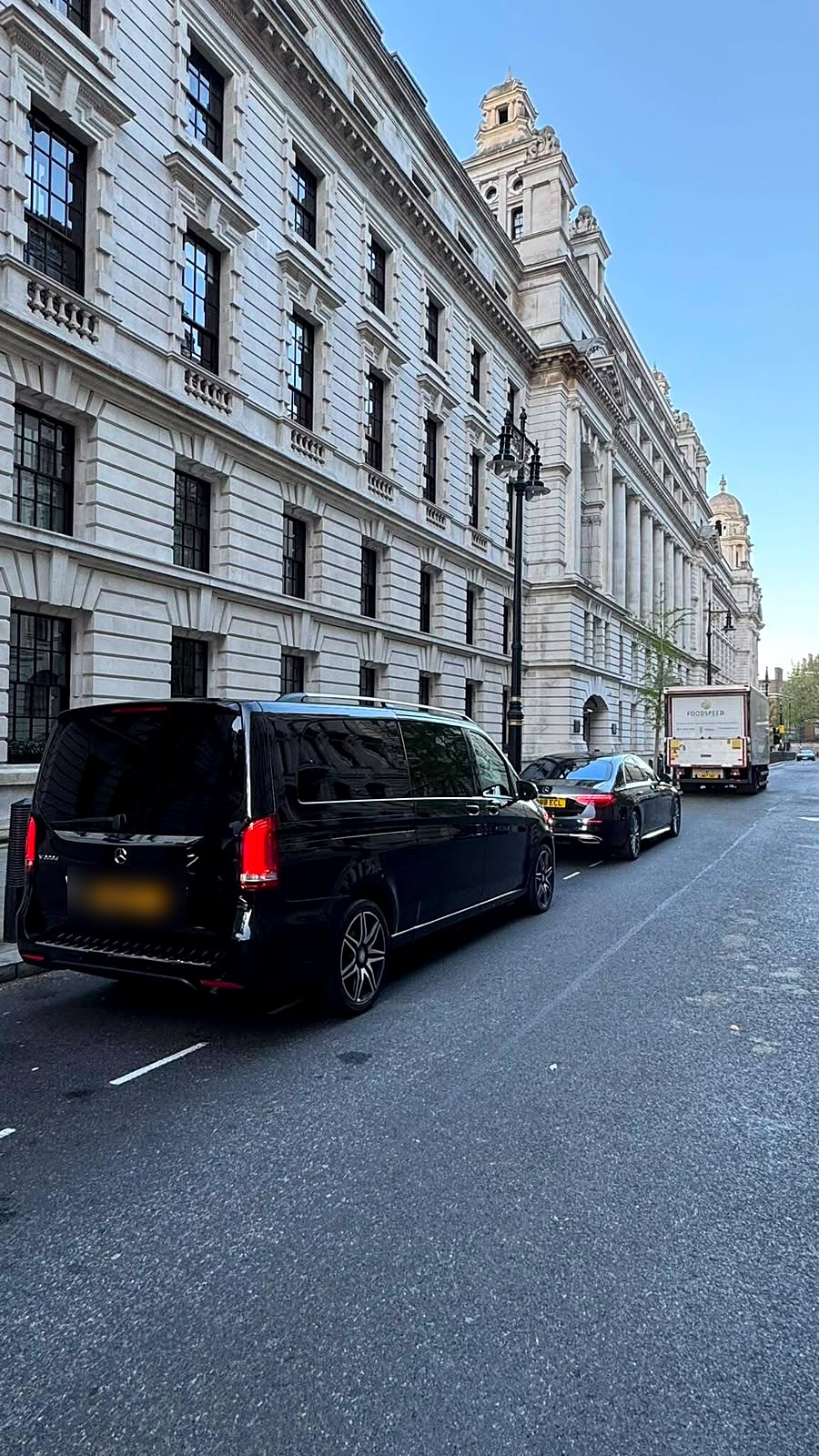 KTC Mercedes-Benz V-Class parked on a central London street during The Hundred