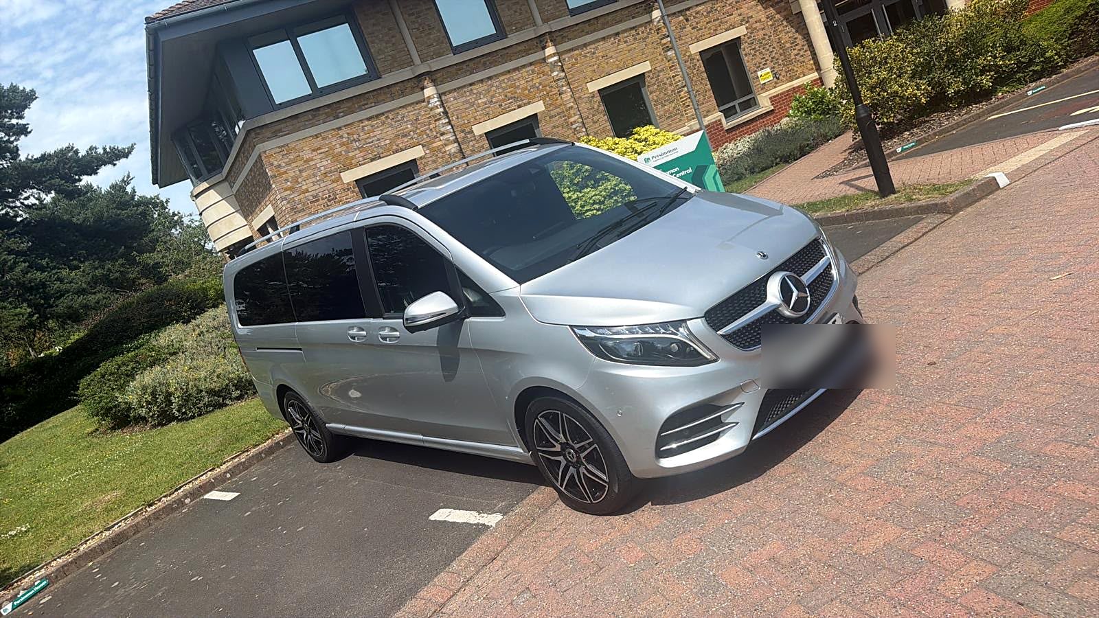 Mercedes-Benz V-Class supplied by KTC arriving at a UK ground during The Hundred