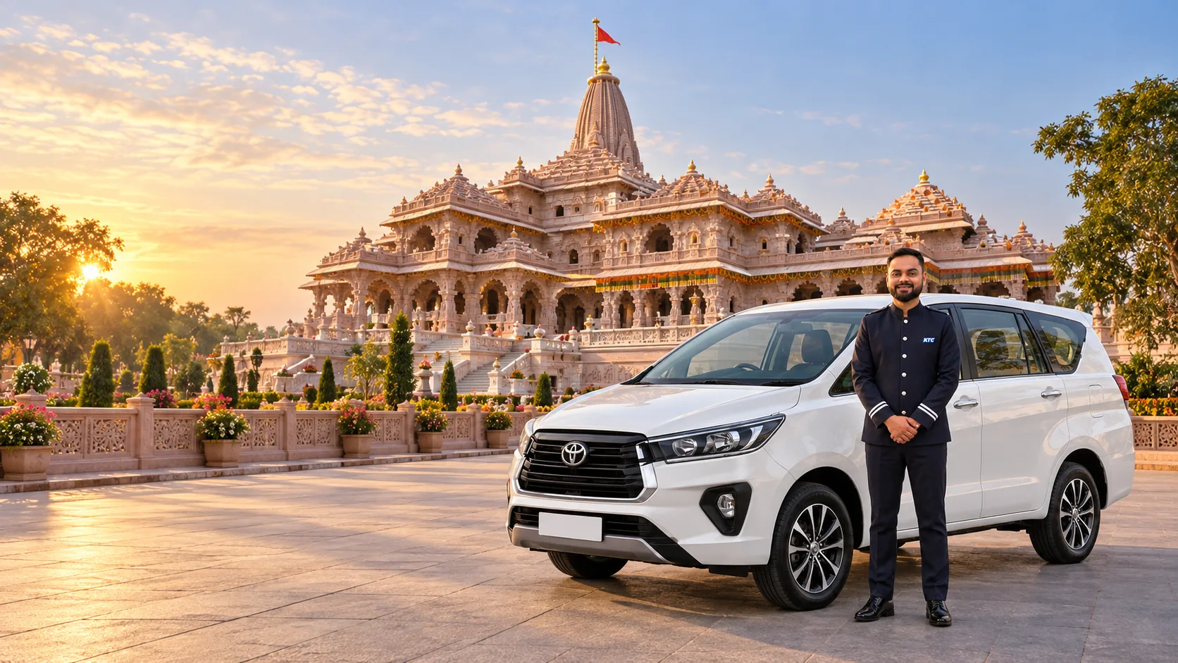 KTC Innova with professional chauffeur for an Ayodhya Ram Mandir tour by car
