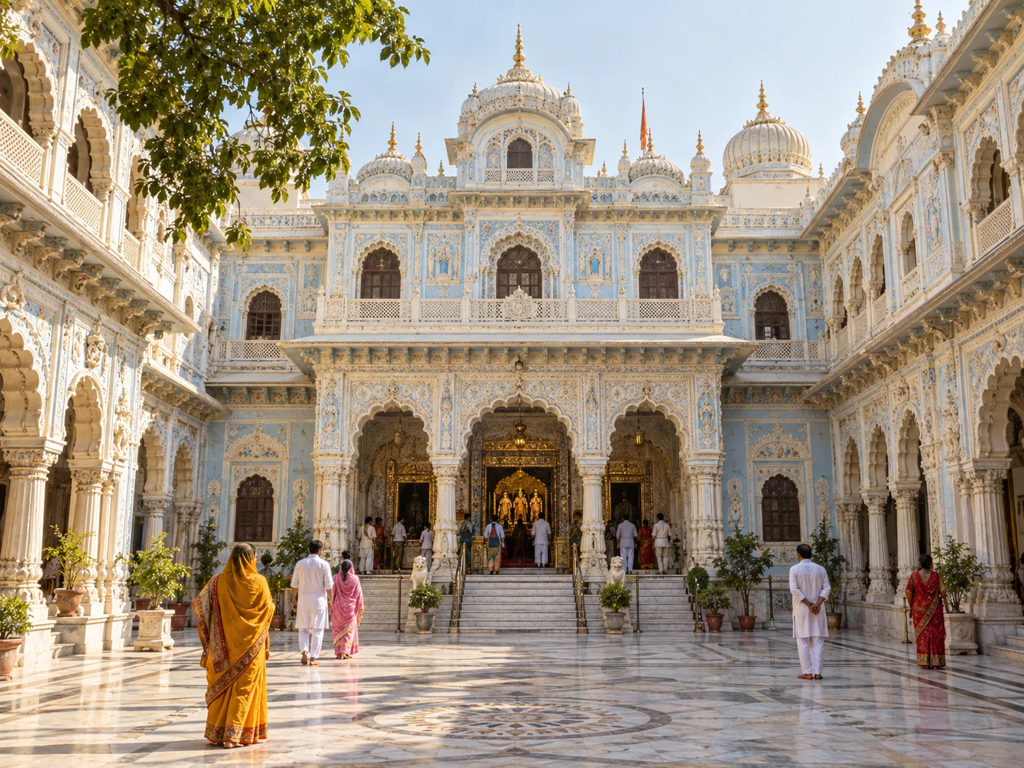 Kanak Bhawan courtyard during an Ayodhya Ram Mandir tour