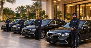 KTC chauffeurs with the Mercedes S-Class luxury car rental fleet in Delhi
