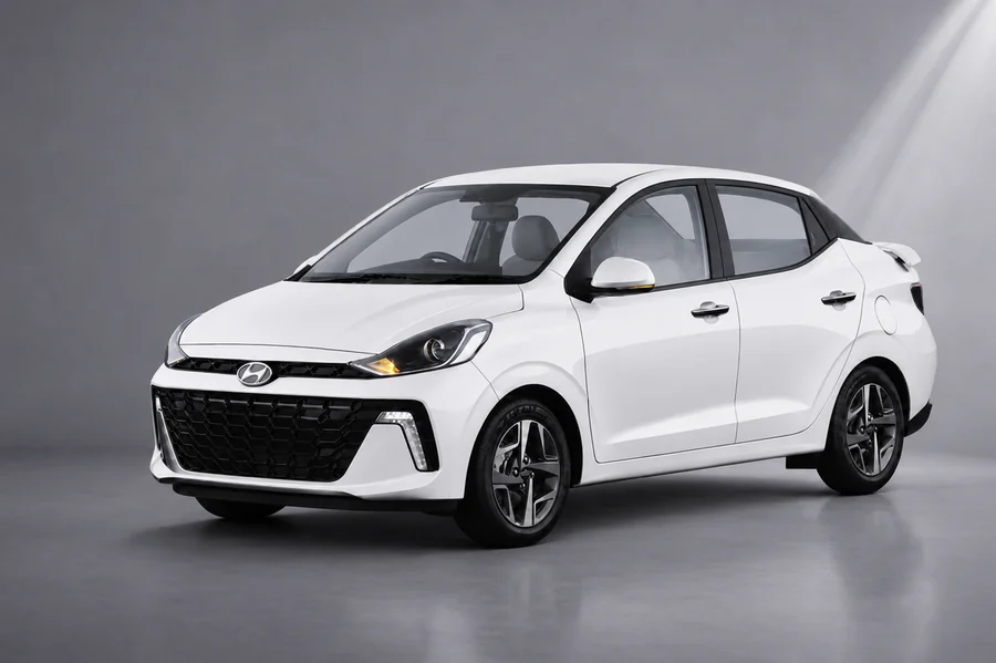 KTC Hyundai Aura chauffeur driven car rental for India tours