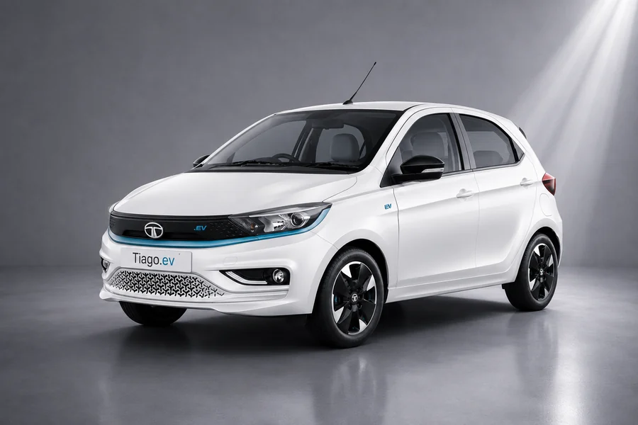 KTC Tata Tiago EV chauffeur driven car rental for India tours