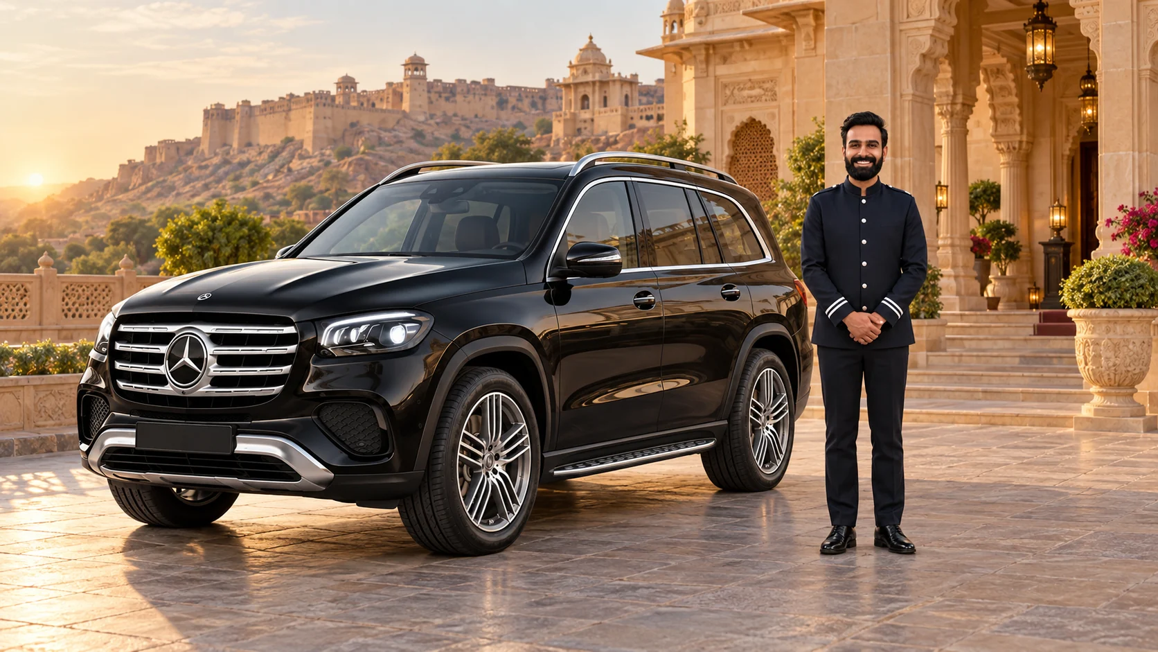 KTC chauffeur driven Mercedes GLS for a Rajasthan luxury tour by car