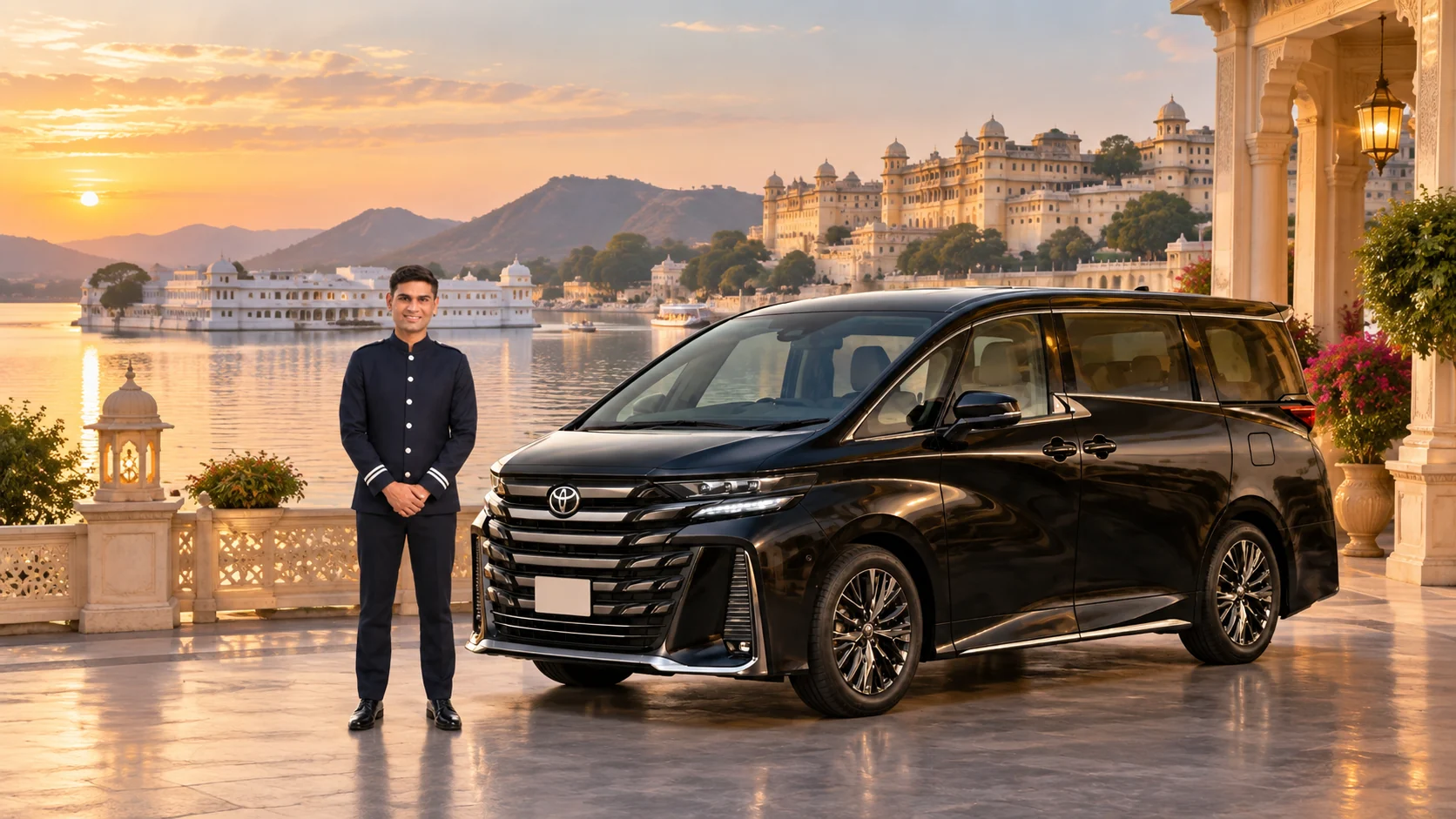 KTC chauffeur driven Toyota Vellfire for a luxury Udaipur tour