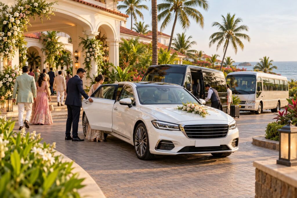destination wedding transport in Goa